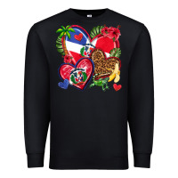 Black dominican republic  hearts Premium Sweatshirt - texasbilliewilder