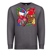 Charcoal Heather dominican republic  hearts Premium Sweatshirt - texasbilliewilder