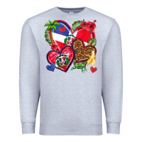 Heather Grey dominican republic  hearts Premium Sweatshirt - texasbilliewilder