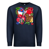 Navy dominican republic  hearts Premium Sweatshirt - texasbilliewilder