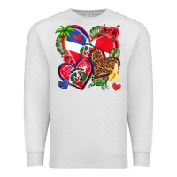 Oatmeal Heather dominican republic  hearts Premium Sweatshirt - texasbilliewilder