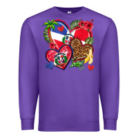 Purple dominican republic  hearts Premium Sweatshirt - texasbilliewilder