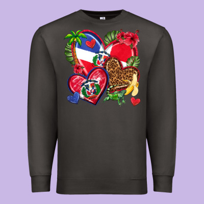Premium Sweatshirt dominican republic  hearts