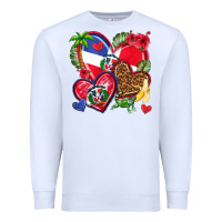 White dominican republic  hearts Premium Sweatshirt - texasbilliewilder