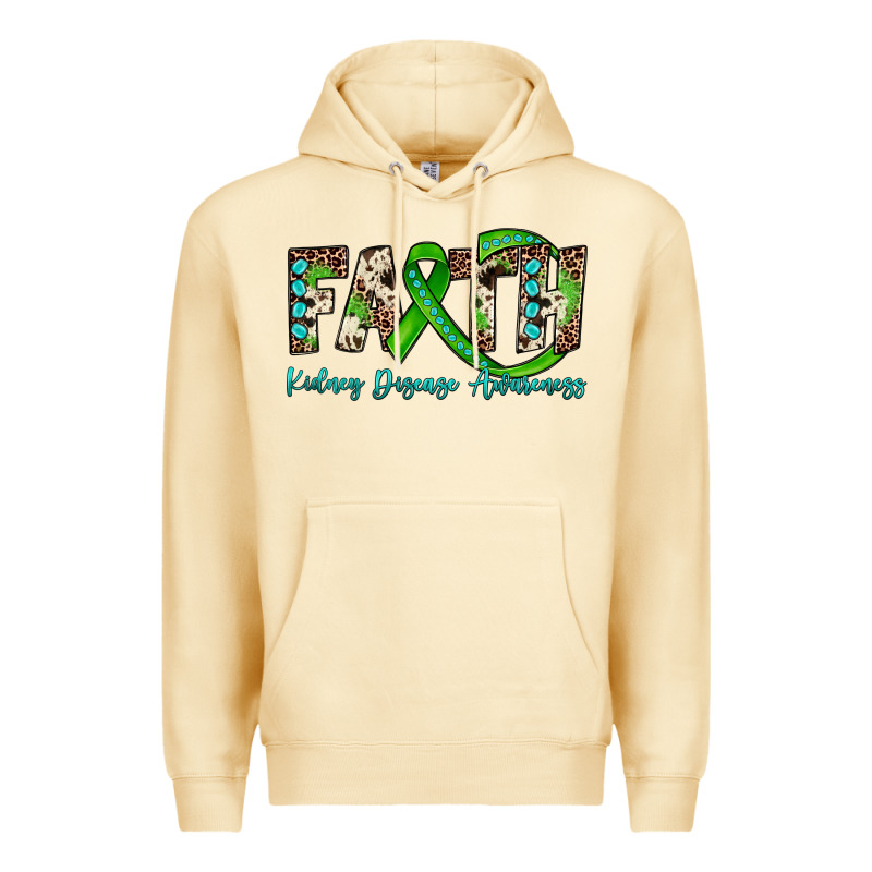 Faith Kidney Disease Awareness Premium Hoodie by JahusDesignShop | Teevron