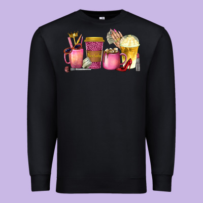 Premium Sweatshirt boss lady coffee cups with money