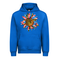 Cobalt sunflower front Urban Hoodie - AdoDesignShop