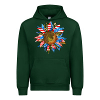 Forest Green sunflower front Urban Hoodie - AdoDesignShop