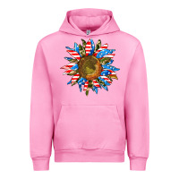Fuchsia Pink sunflower front Urban Hoodie - AdoDesignShop