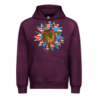 Mauve Wine sunflower front Urban Hoodie - AdoDesignShop