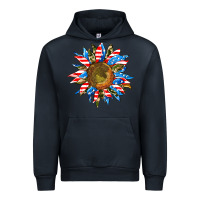 Navy sunflower front Urban Hoodie - AdoDesignShop