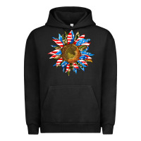 Pigment Black sunflower front Urban Hoodie - AdoDesignShop