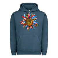 Pigment Midnight Navy sunflower front Urban Hoodie - AdoDesignShop