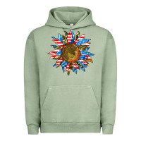 Pigment Oil Green sunflower front Urban Hoodie - AdoDesignShop