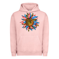 Pigment Salmon sunflower front Urban Hoodie - AdoDesignShop