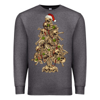 Charcoal Heather Skeleton Christmas Tree Premium Sweatshirt - RanaPortraitStore