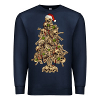 Navy Skeleton Christmas Tree Premium Sweatshirt - RanaPortraitStore