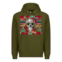 Army Green skull cactus Premium Hoodie - JahusDesignShop