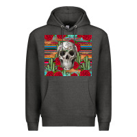 Charcoal Heather skull cactus Premium Hoodie - JahusDesignShop