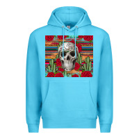 Ocean Blue skull cactus Premium Hoodie - JahusDesignShop
