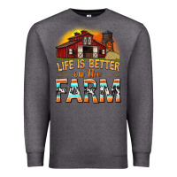 Charcoal Heather life is better on the farm with barn Premium Sweatshirt - texasbilliewilder