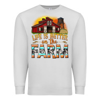 Dove Grey life is better on the farm with barn Premium Sweatshirt - texasbilliewilder