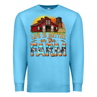 Ocean Blue life is better on the farm with barn Premium Sweatshirt - texasbilliewilder