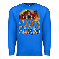 True Royal life is better on the farm with barn Premium Sweatshirt - texasbilliewilder