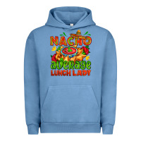 Pigment Pebble Blue nacho average lunch lady  with nacho Urban Hoodie - AdoDesignShop