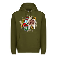 Army Green Christmas dental sunflower Premium Hoodie - JahusDesignShop