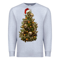 Heather Grey Skeleton merry christmas tree Premium Sweatshirt - RanaPortraitStore