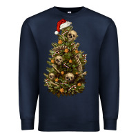 Navy Skeleton merry christmas tree Premium Sweatshirt - RanaPortraitStore