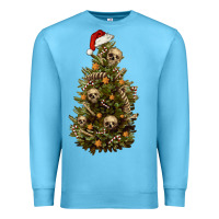 Ocean Blue Skeleton merry christmas tree Premium Sweatshirt - RanaPortraitStore