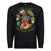 Black just a girl who loves chicken with sunflowers and gemstone Premium Sweatshirt - texasbilliewilder