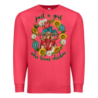 Cardinal just a girl who loves chicken with sunflowers and gemstone Premium Sweatshirt - texasbilliewilder