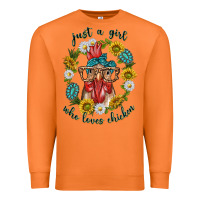 Carrot just a girl who loves chicken with sunflowers and gemstone Premium Sweatshirt - texasbilliewilder