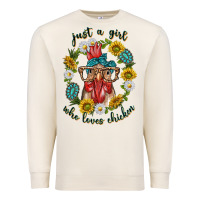 Sandshell just a girl who loves chicken with sunflowers and gemstone Premium Sweatshirt - texasbilliewilder