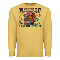 Antique Gold they whispered to her you can't withstand the stor Premium Sweatshirt - Zillion Design Studio
