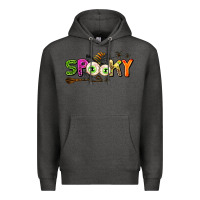 Charcoal Heather spooky Premium Hoodie - AdoDesignShop