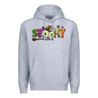 Heather Grey spooky Premium Hoodie - AdoDesignShop