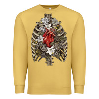 Antique Gold Skeleton Rib Cage Heart Premium Sweatshirt - RanaPortraitStore