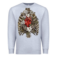 Heather Grey Skeleton Rib Cage Heart Premium Sweatshirt - RanaPortraitStore