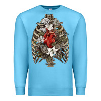 Ocean Blue Skeleton Rib Cage Heart Premium Sweatshirt - RanaPortraitStore