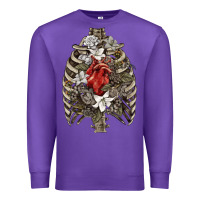 Purple Skeleton Rib Cage Heart Premium Sweatshirt - RanaPortraitStore