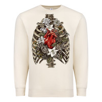 Sandshell Skeleton Rib Cage Heart Premium Sweatshirt - RanaPortraitStore