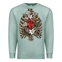 Seafoam Skeleton Rib Cage Heart Premium Sweatshirt - RanaPortraitStore