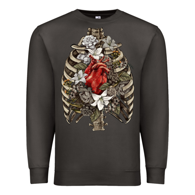 Skeleton Rib Cage Heart Premium Sweatshirt by RanaPortraitStore | Teevron