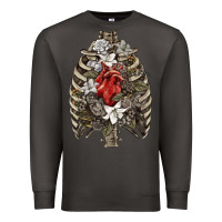 Smoke Skeleton Rib Cage Heart Premium Sweatshirt - RanaPortraitStore