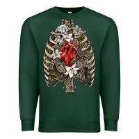 Sports Green Skeleton Rib Cage Heart Premium Sweatshirt - RanaPortraitStore