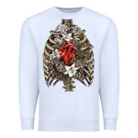 White Skeleton Rib Cage Heart Premium Sweatshirt - RanaPortraitStore